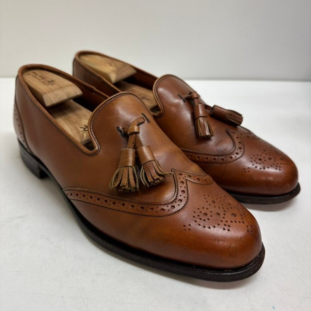 VTG VERY GOOD Grenson Tassel Loafers Brown Calf Wing Made England UK 11 / US 12